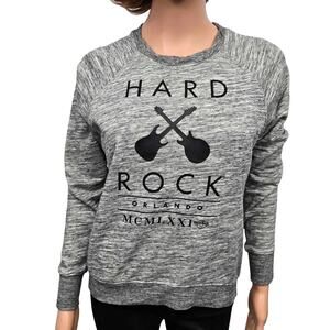 Hard Rock Cafe Orlando MCMLXXI Zipper Back Sweatshirt Sweater S Heather Gray